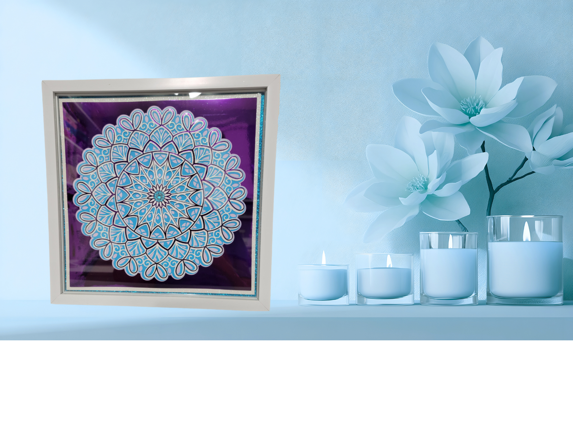 Teal Sacred Geometry Mandala